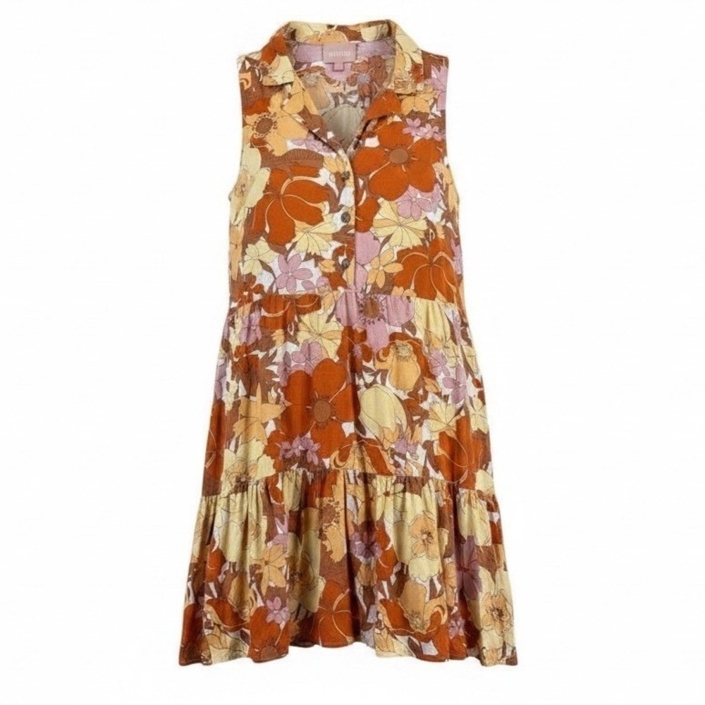 Show Me Your‎ Mumu Floral Midi Dress M Retro Boho Cottagecore 70s Prairie